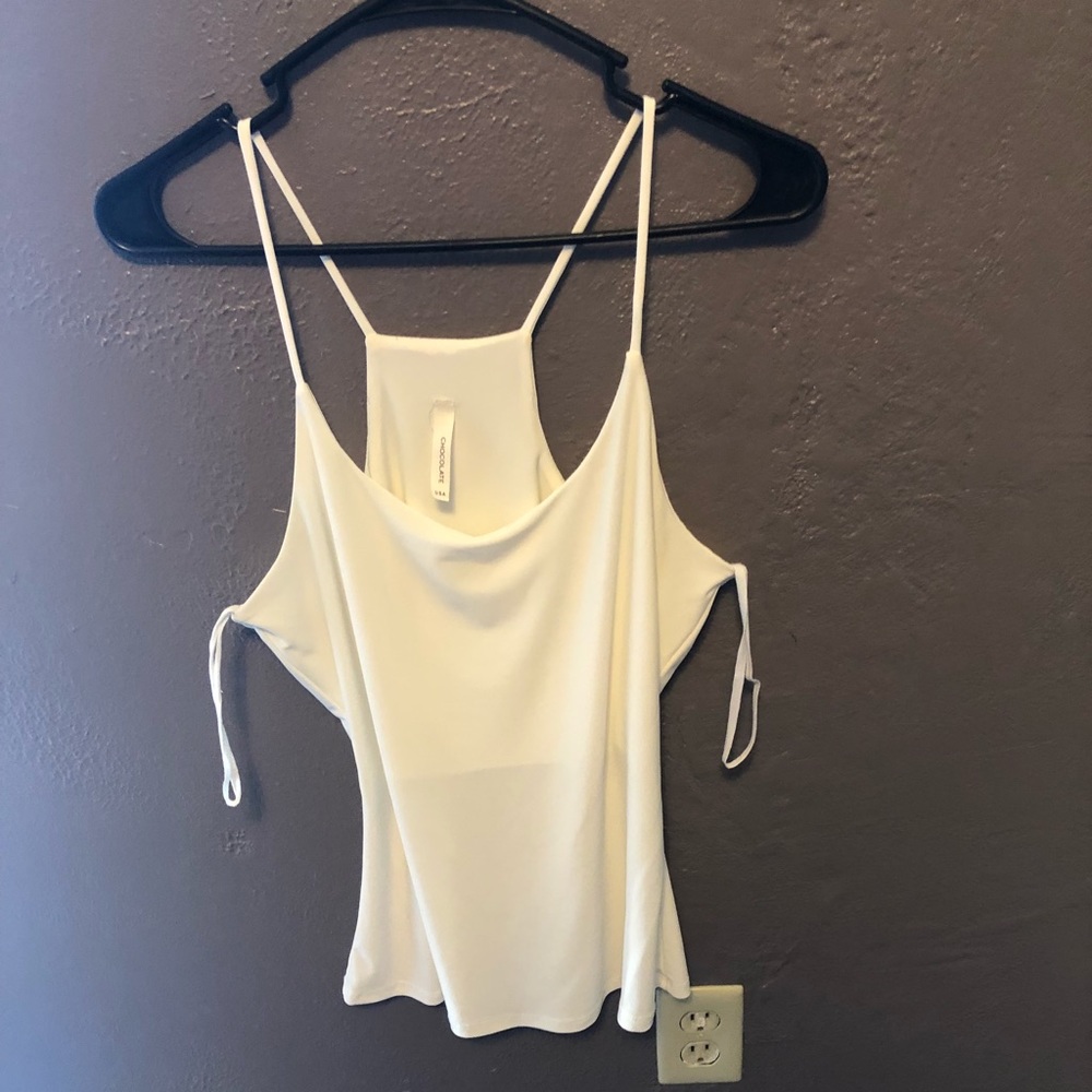 White slip style tank top